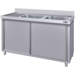 Masa-dulap cu chiuveta GGM Gastro SSK146BR2#ECO (Inox) Thumb