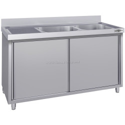 Стол-тумба с мойкой GGM Gastro SSK146BR2#ECO (Inox)
