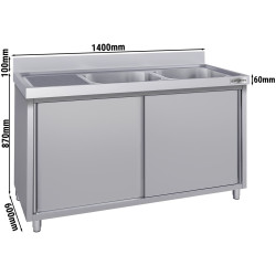 Masa-dulap cu chiuveta GGM Gastro SSK146BR2#ECO (Inox) Thumb