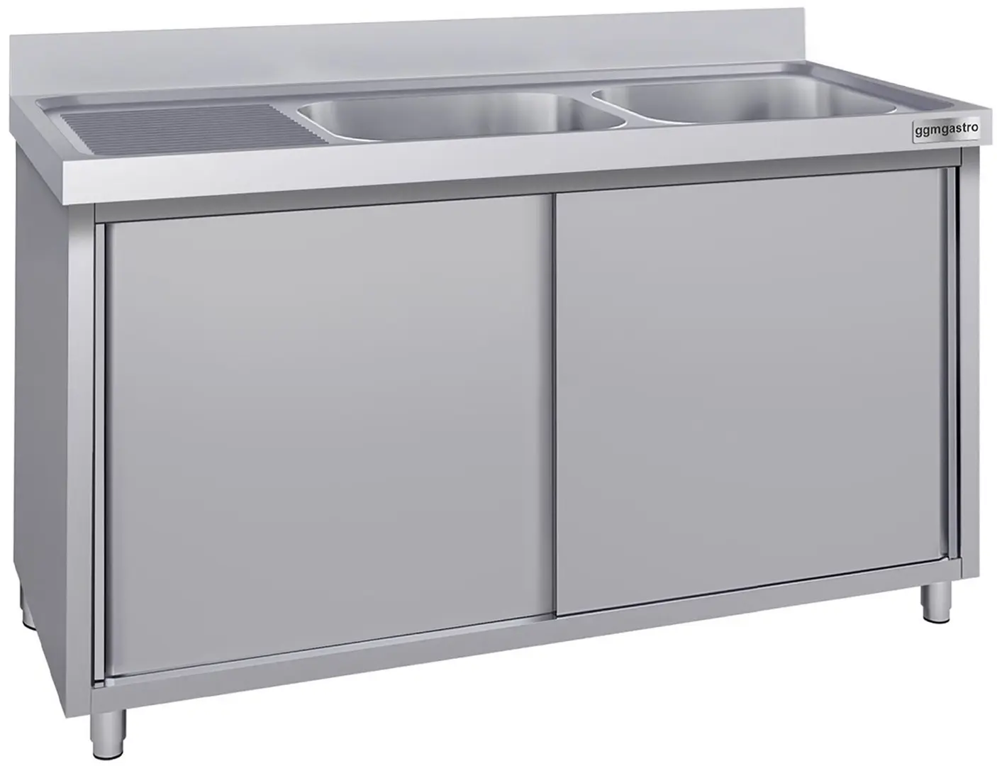Masa-dulap cu chiuveta GGM Gastro SSK146BR2#ECO (Inox)