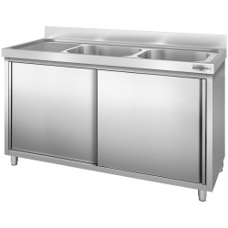 Стол-тумба с мойкой GGM Gastro SSK146BR2 (Inox) Thumb