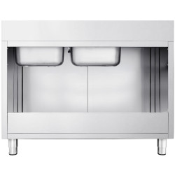 Стол-тумба с мойкой GGM Gastro SSK146BR2 (Inox) Thumb