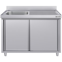 Стол-тумба с мойкой GGM Gastro SSK147BL1#ECO (Inox) Thumb