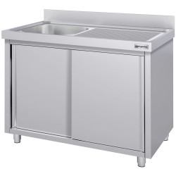 Стол-тумба с мойкой GGM Gastro SSK147BL1#ECO (Inox) Thumb