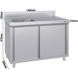 Стол-тумба с мойкой GGM Gastro SSK147BL1#ECO (Inox) Thumb