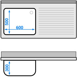 Стол-тумба с мойкой GGM Gastro SSK147BL1#ECO (Inox) Thumb