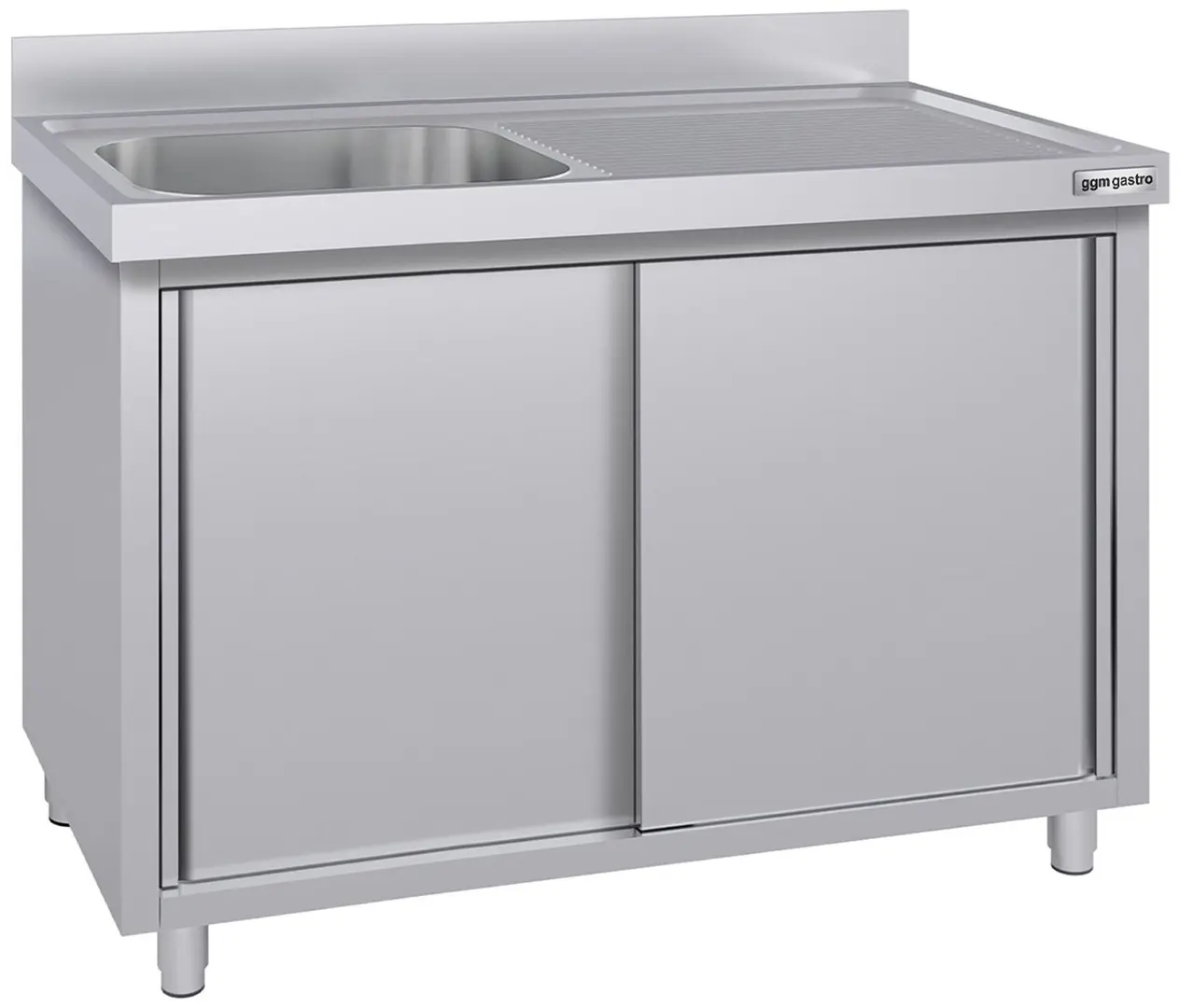 Стол-тумба с мойкой GGM Gastro SSK147BL1#ECO (Inox)