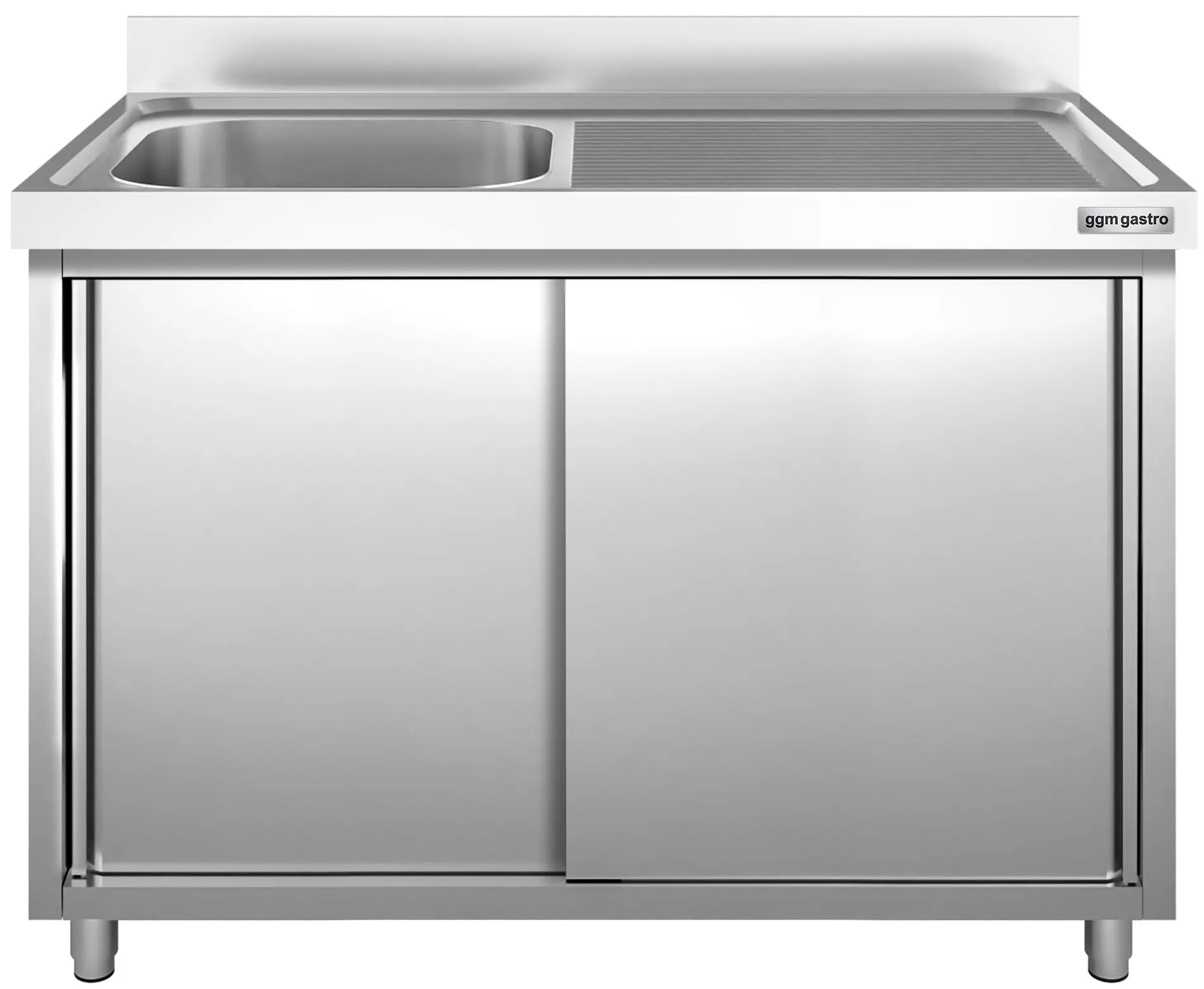 Стол-тумба с мойкой GGM Gastro SSK147BL1 (Inox) - 2