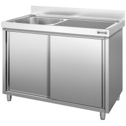 Стол-тумба с мойкой GGM Gastro SSK147BL1 (Inox) Thumb