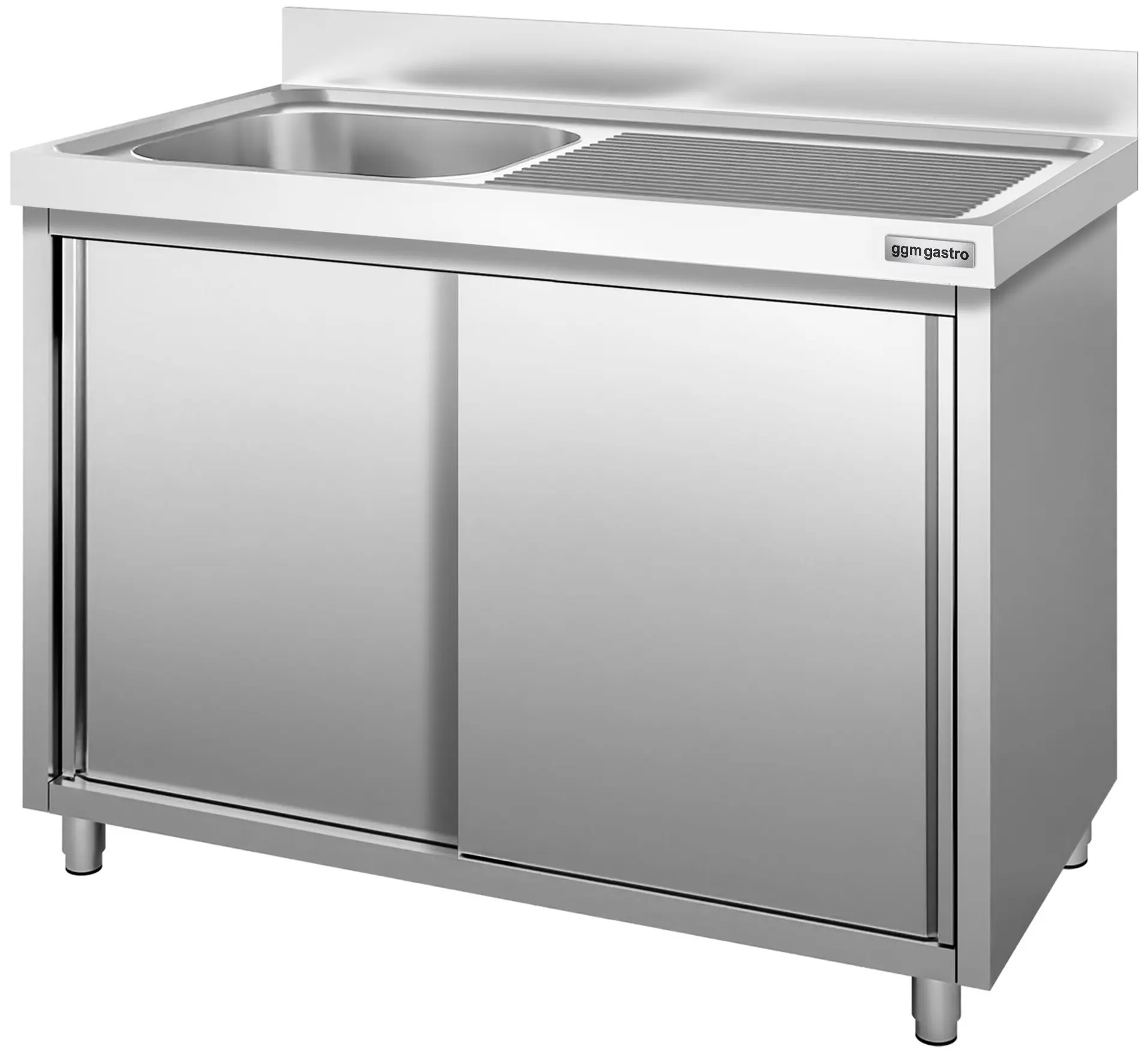 Стол-тумба с мойкой GGM Gastro SSK147BL1 (Inox) - 3