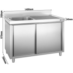 Стол-тумба с мойкой GGM Gastro SSK147BL1 (Inox) Thumb