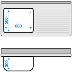 Стол-тумба с мойкой GGM Gastro SSK147BL1 (Inox) Thumb