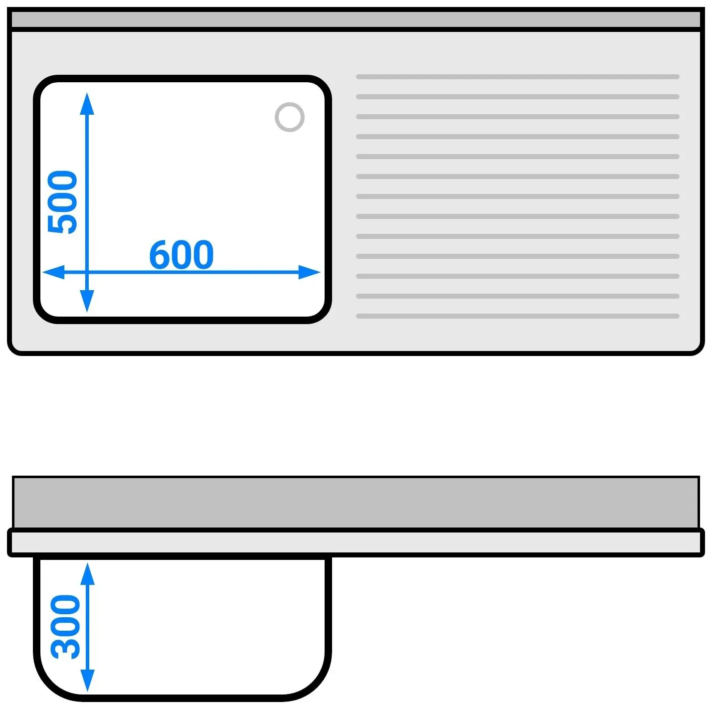 Стол-тумба с мойкой GGM Gastro SSK147BL1 (Inox) - 6