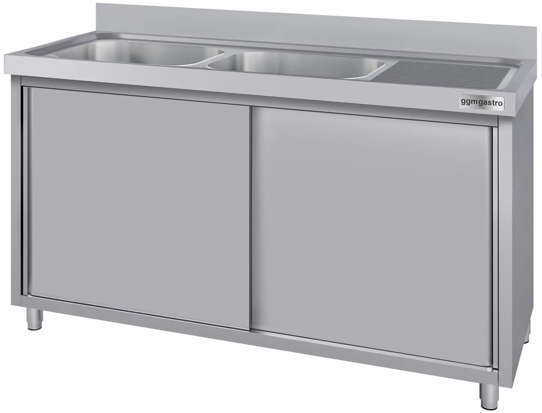 Стол-тумба с мойкой GGM Gastro SSK147BL2#ECO (Inox) - 3