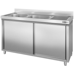Стол-тумба с мойкой GGM Gastro SSK147BL2 (Inox) Thumb