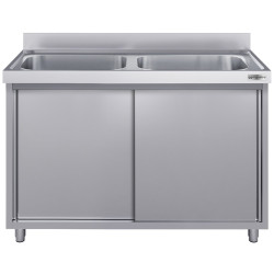 Masa-dulap cu chiuveta GGM Gastro SSK147BM2#ECO (Inox) Thumb