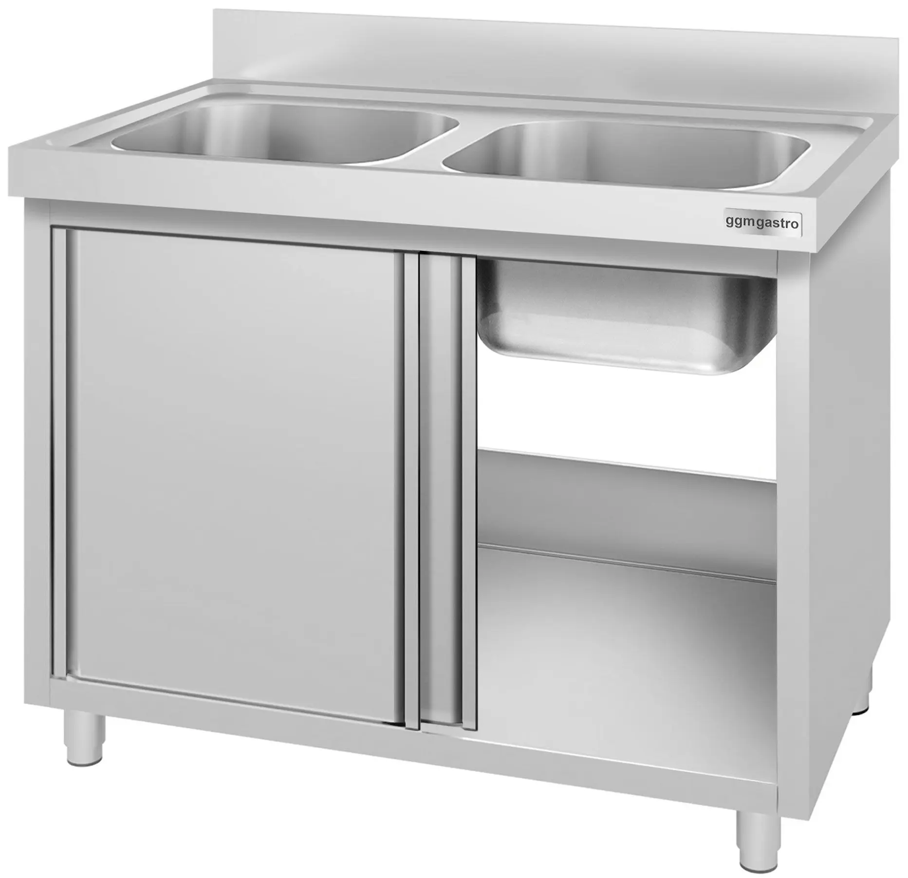 Masa-dulap cu chiuveta GGM Gastro SSK147BM2#ECO (Inox) - 4