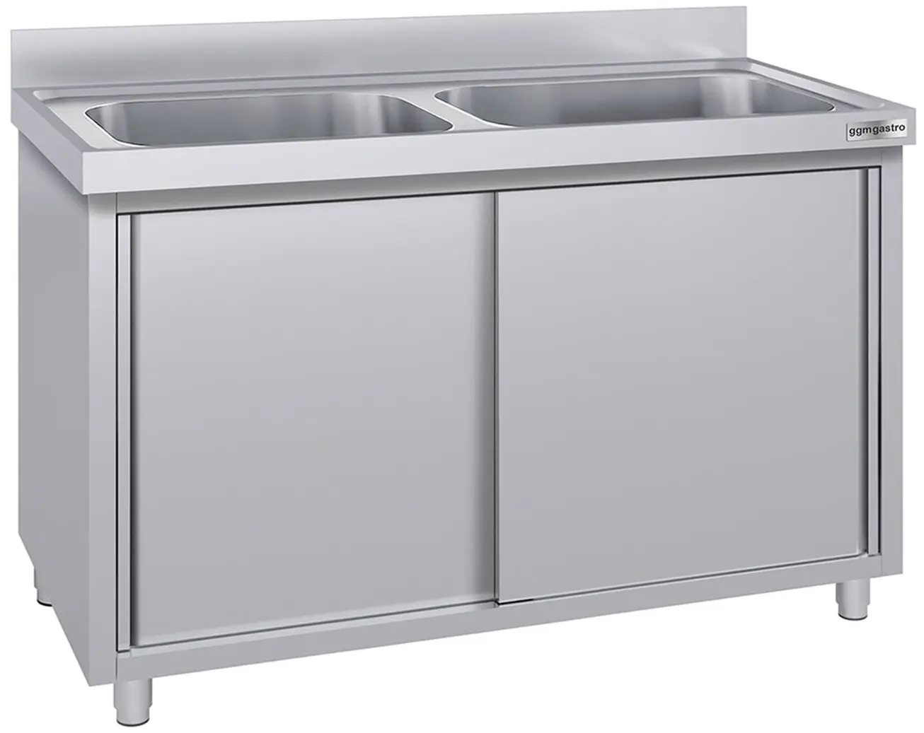 Masa-dulap cu chiuveta GGM Gastro SSK147BM2#ECO (Inox)