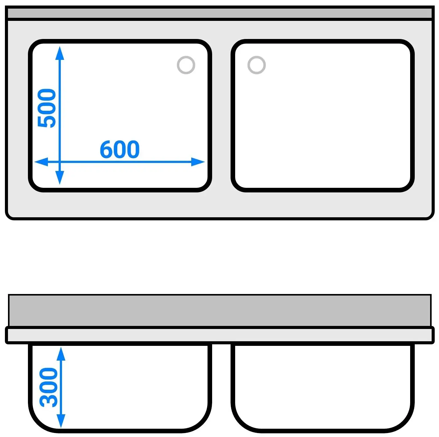 Стол-тумба с мойкой GGM Gastro SSK147BM2 (Inox) - 12