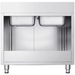 Стол-тумба с мойкой GGM Gastro SSK147BM2 (Inox) Thumb