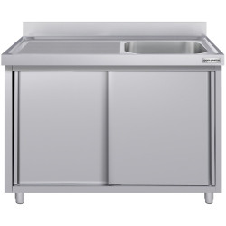 Стол-тумба с мойкой GGM Gastro SSK147BR1#ECO (Inox) Thumb