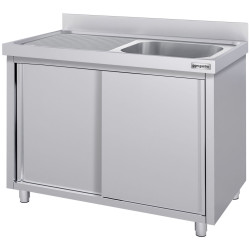Стол-тумба с мойкой GGM Gastro SSK147BR1#ECO (Inox) Thumb