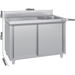 Стол-тумба с мойкой GGM Gastro SSK147BR1#ECO (Inox) Thumb