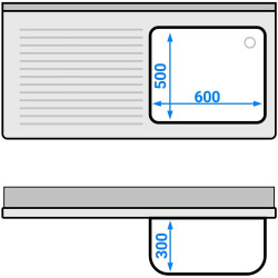 Стол-тумба с мойкой GGM Gastro SSK147BR1#ECO (Inox) Thumb