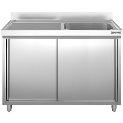 Стол-тумба с мойкой GGM Gastro SSK147BR1 (Inox) Thumb