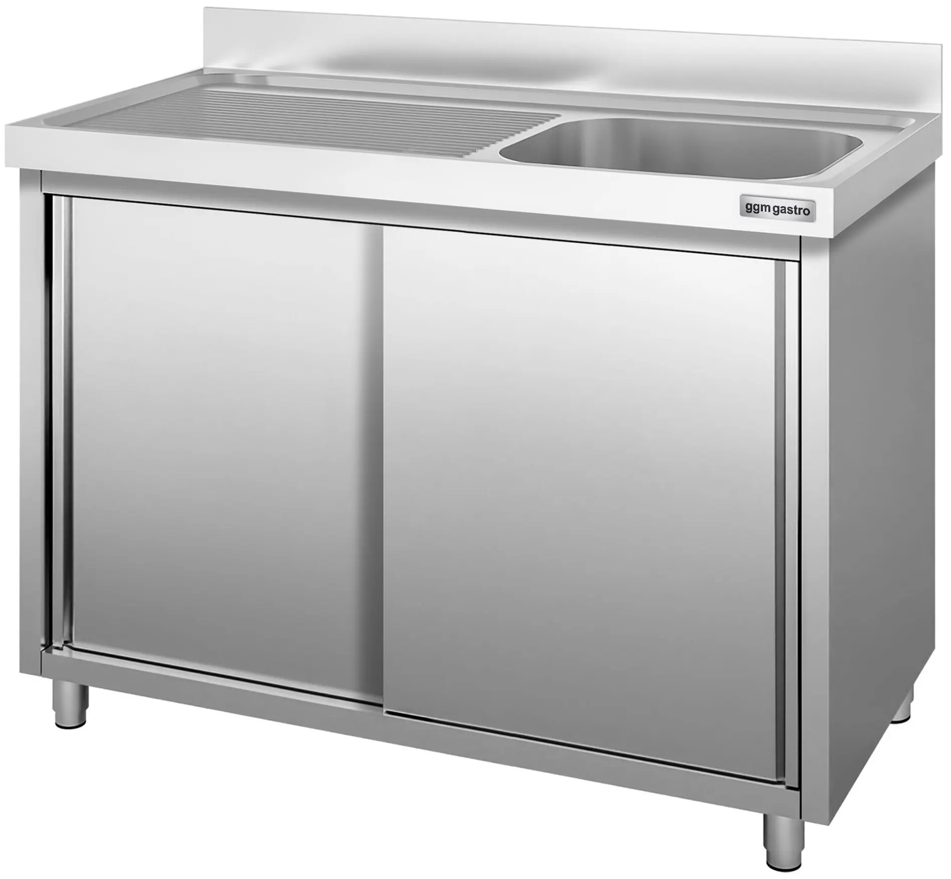 Стол-тумба с мойкой GGM Gastro SSK147BR1 (Inox) - 3