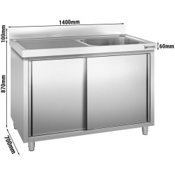Стол-тумба с мойкой GGM Gastro SSK147BR1 (Inox) Thumb