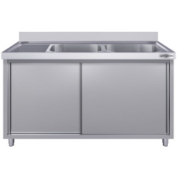 Стол-тумба с мойкой GGM Gastro SSK147BR2#ECO (Inox) Thumb