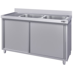 Стол-тумба с мойкой GGM Gastro SSK147BR2#ECO (Inox) Thumb