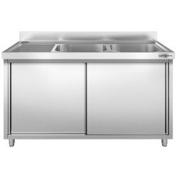 Стол-тумба с мойкой GGM Gastro SSK147BR2 (Inox) Thumb