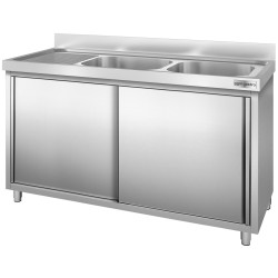 Стол-тумба с мойкой GGM Gastro SSK147BR2 (Inox) Thumb