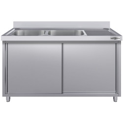 Masa-dulap cu chiuveta GGM Gastro SSK166BL2#ECO (Inox) Thumb
