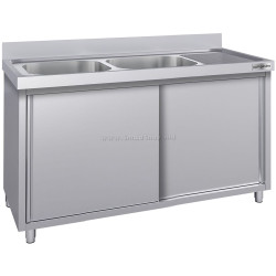 Стол-тумба с мойкой GGM Gastro SSK166BL2#ECO (Inox)