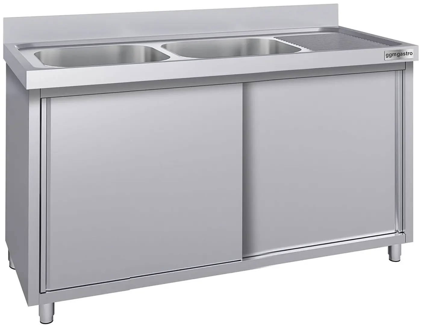 Masa-dulap cu chiuveta GGM Gastro SSK166BL2#ECO (Inox)