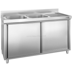 Стол-тумба с мойкой GGM Gastro SSK166BL2 (Inox)