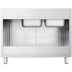 Masa-dulap cu chiuveta GGM Gastro SSK166BL2 (Inox) Thumb