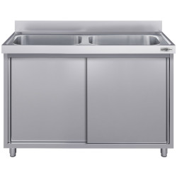 Стол-тумба с мойкой GGM Gastro SSK166BM2#ECO (Inox) Thumb