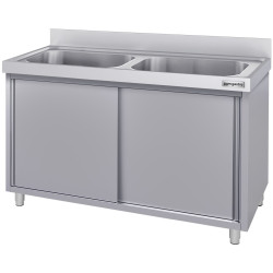 Стол-тумба с мойкой GGM Gastro SSK166BM2#ECO (Inox) Thumb
