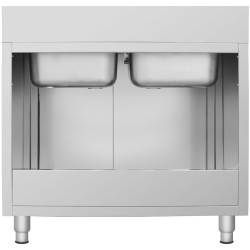 Стол-тумба с мойкой GGM Gastro SSK166BM2#ECO (Inox) Thumb