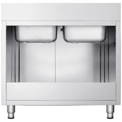 Стол-тумба с мойкой GGM Gastro SSK166BM2 (Inox) Thumb