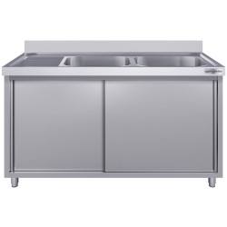 Стол-тумба с мойкой GGM Gastro SSK166BR2#ECO (Inox) Thumb