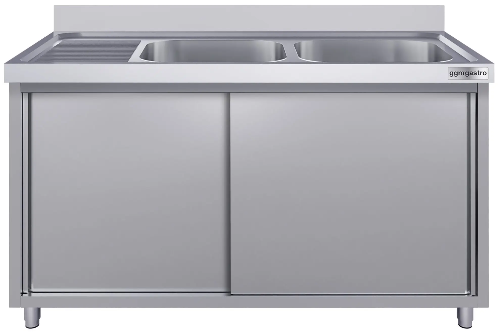 Стол-тумба с мойкой GGM Gastro SSK166BR2#ECO (Inox) - 2