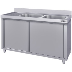 Стол-тумба с мойкой GGM Gastro SSK166BR2#ECO (Inox) Thumb