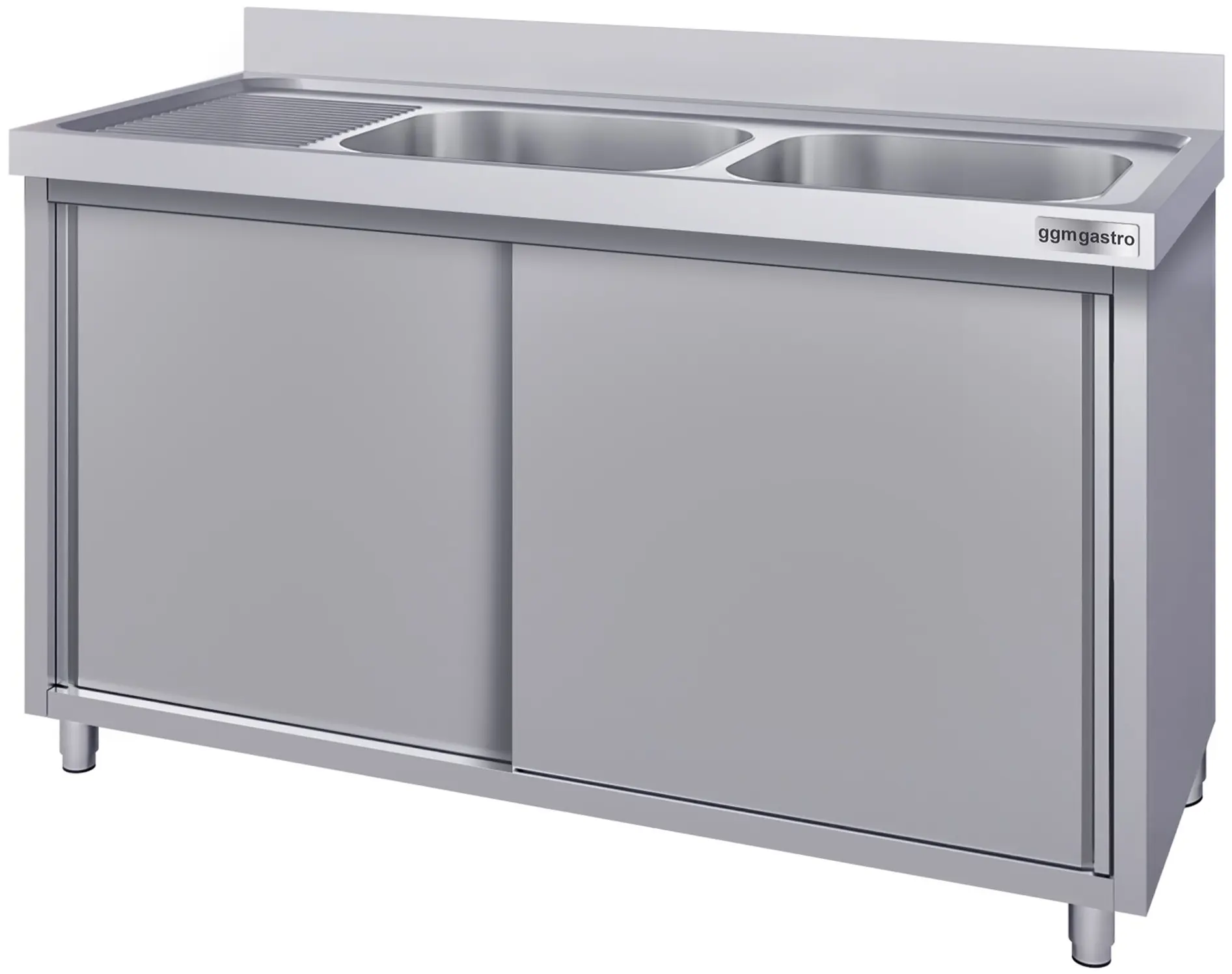 Стол-тумба с мойкой GGM Gastro SSK166BR2#ECO (Inox) - 3