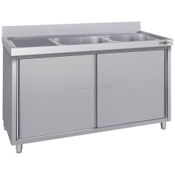 Стол-тумба с мойкой GGM Gastro SSK166BR2#ECO (Inox)