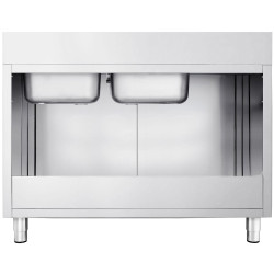 Masa-dulap cu chiuveta GGM Gastro SSK166BR2 (Inox) Thumb
